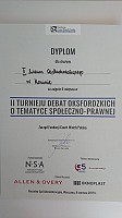 II Miejsce w Turnieju Debat Oksfordzkich 1
