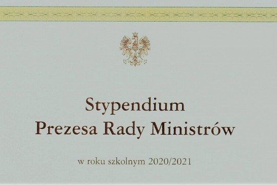 Stypendium Prezesa Rady Ministrów na rok szkolny 2020/2021
